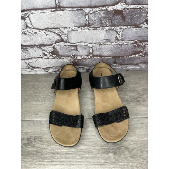 Halsa Footwear Dominica Black Leather Ankle Strap Sandals Women’s Sz 9M US/40EU - Picture 2 of 16